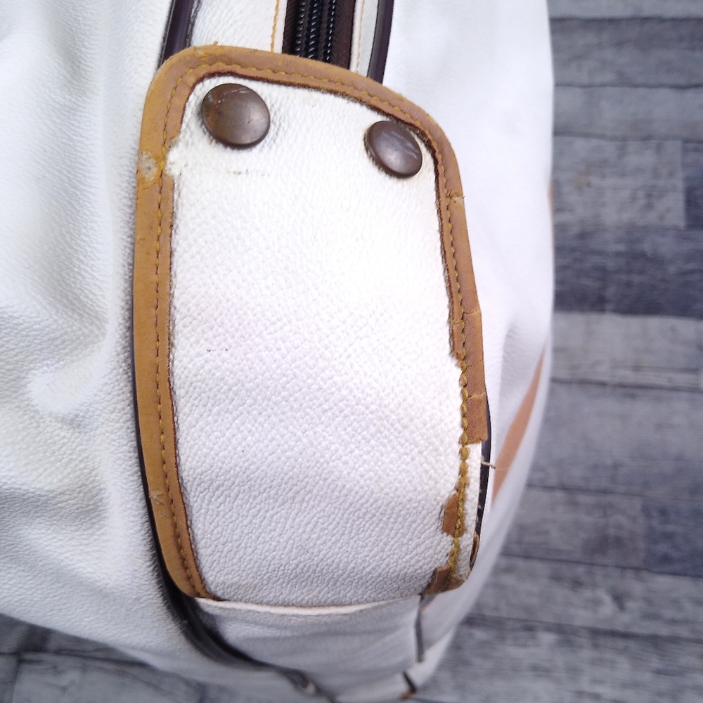 Vintage 1990's Hunting World Full Size Leather Travel Bag Suitcase - Picture 8 of 16